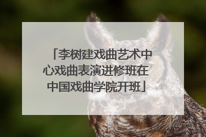 李树建戏曲艺术中心戏曲表演进修班在中国戏曲学院开班